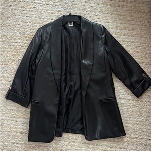 Anne Klein Black Leather Women's Blazer